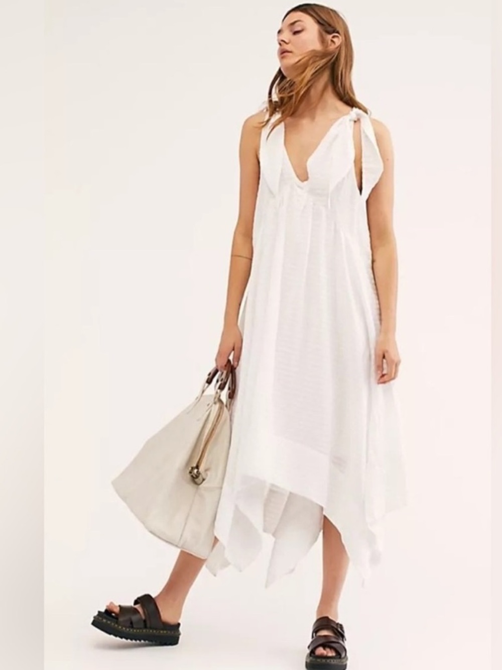 Free People linen blend white Celine Dress - Picture 11 of 11